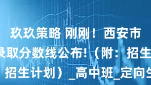玖玖策略 刚刚！西安市普通高中录取分数线公布!（附：招生计划）_高中班_定向生_区县